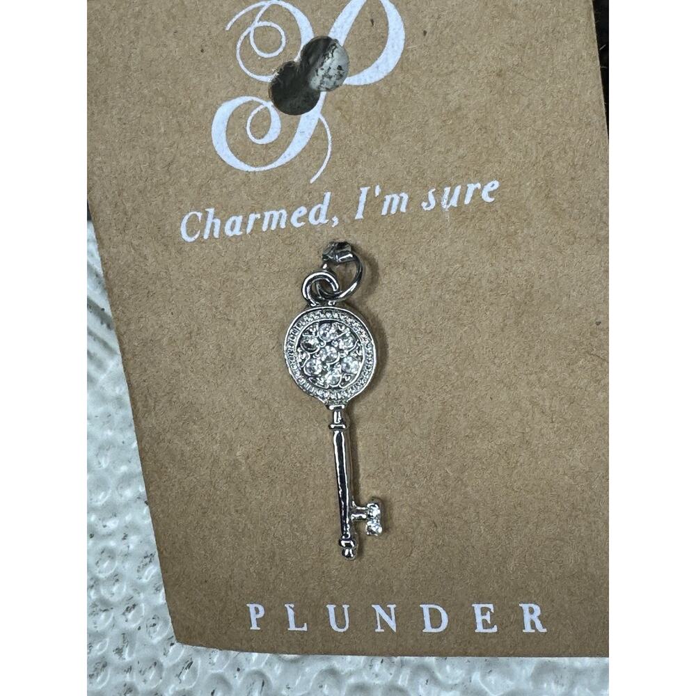 Plunder Silver and Crystal Key Charm NWT to Add to Your Jewelry - Picture 3 of 3